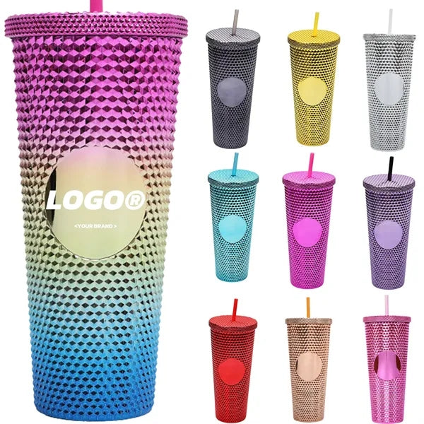 24oz Double Plastic Diamond Crystal Durian Tumbler