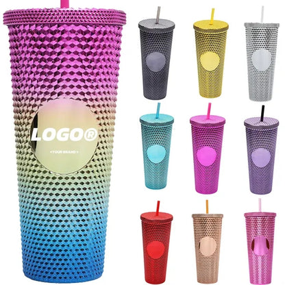 24oz Double Plastic Diamond Crystal Durian Tumbler