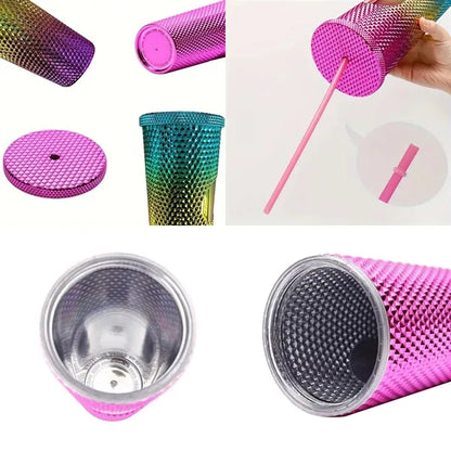 24oz Double Plastic Diamond Crystal Durian Tumbler
