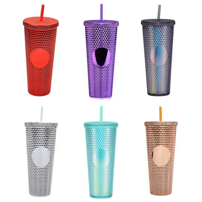 24oz Double Plastic Diamond Crystal Durian Tumbler