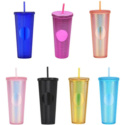 24oz Double Plastic Diamond Crystal Durian Tumbler