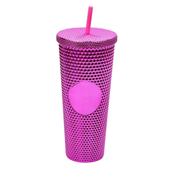24oz Double Plastic Diamond Crystal Durian Tumbler
