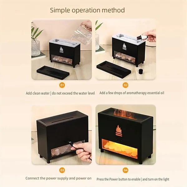 Simulation Wall Flame Wood Grain Fragrance Humidifier