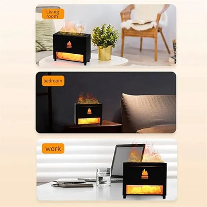 Simulation Wall Flame Wood Grain Fragrance Humidifier