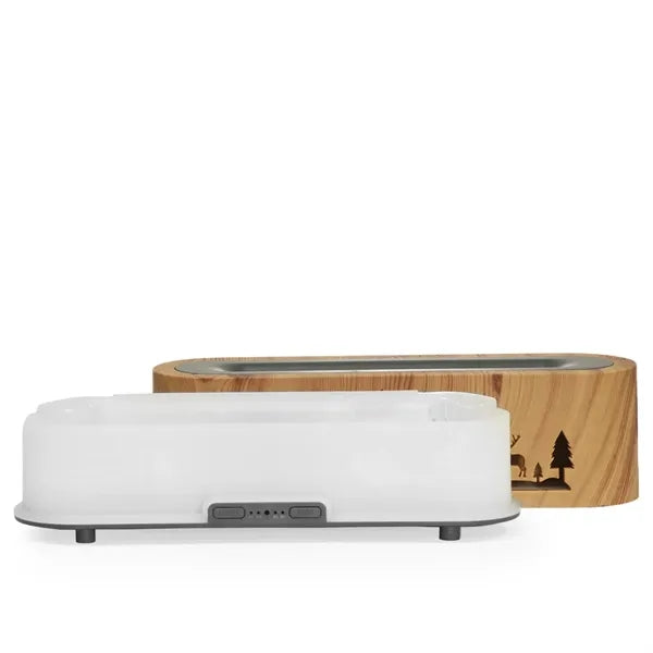 Wood Grain Hollow Essential Oil Flame Humidifier