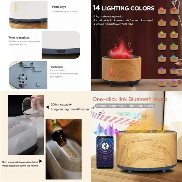 USB Bluetooth Flame Aroma Humidifier