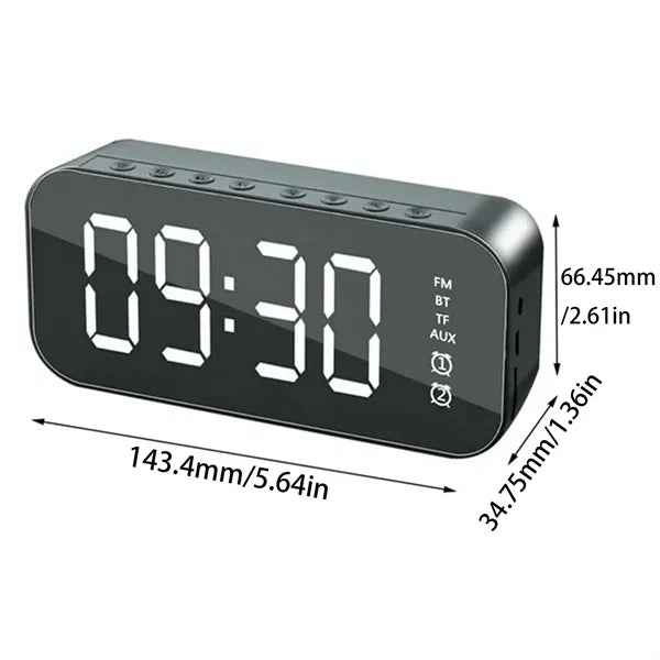 Protable Mirror  LED Alarm Clock Wireless Bluetooth Speaker
