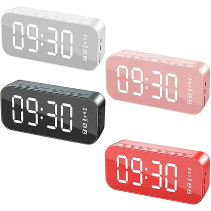 Protable Mirror  LED Alarm Clock Wireless Bluetooth Speaker
