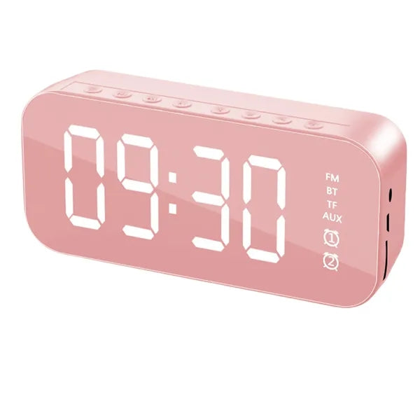 Protable Mirror  LED Alarm Clock Wireless Bluetooth Speaker