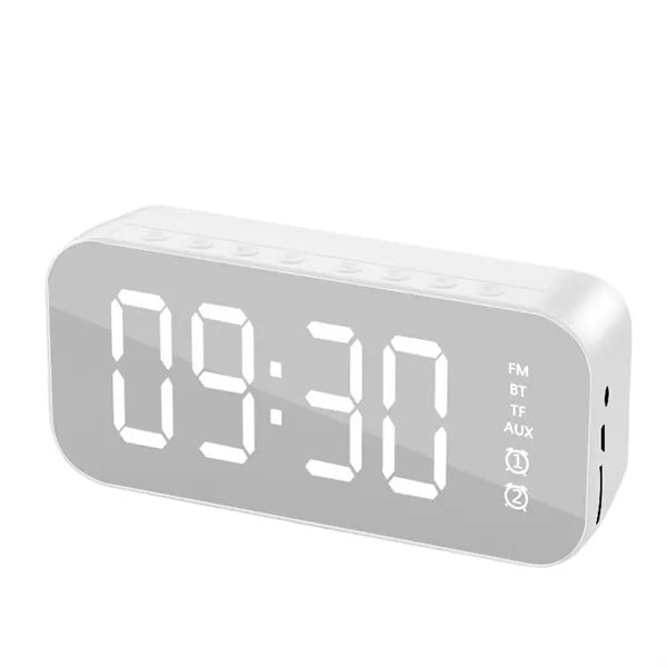 Protable Mirror  LED Alarm Clock Wireless Bluetooth Speaker