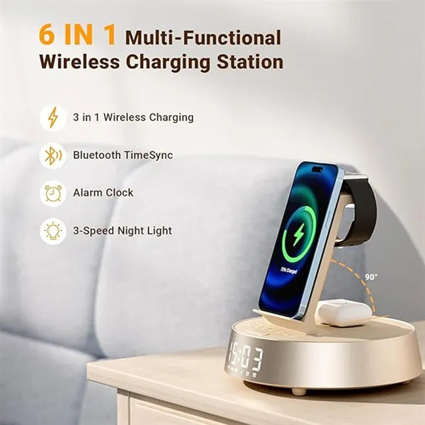 6 in 1 Multifunction Wireless Charging Bluetooth Speaker