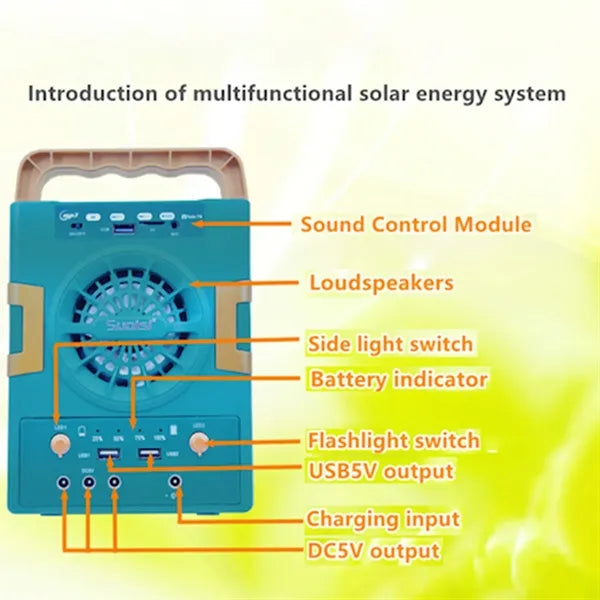 Outdoor Portable Led Solar Camping Light Bluetooth Speaker