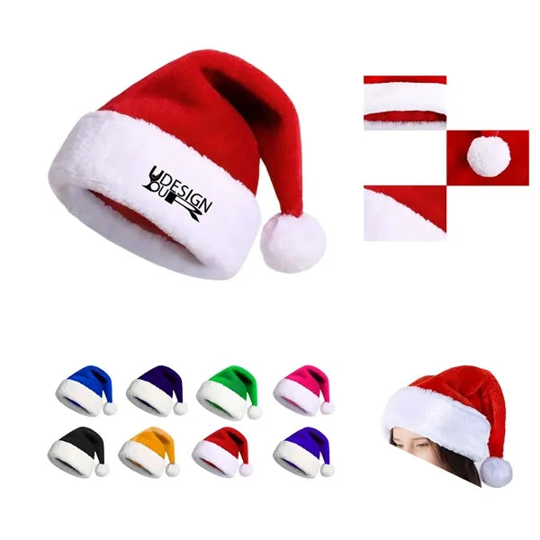 Custom Thickened Christmas Party Colored Santa Hat MOQ50