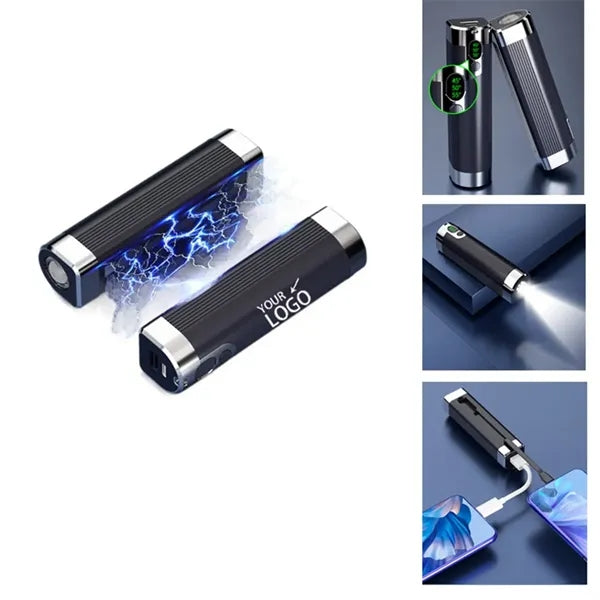 Split Magnetic Hand Warmer Power With Flashlight
