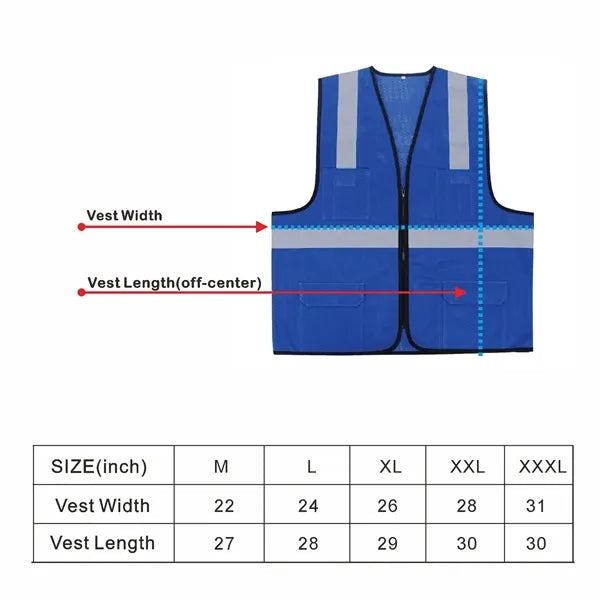 HIGH VISIBILITY SAFETY VEST MESH 4 POCKETS
