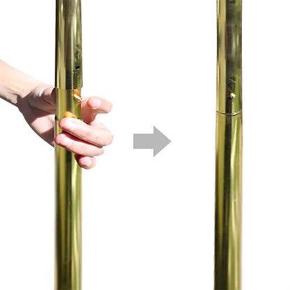 8' Economy Gold Aluminum Display Pole w/ 3' x 5' U.S. Flag