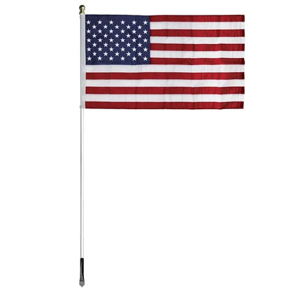 8' Economy Silver Aluminum Display Pole w/ 3' x 5' U.S. Flag