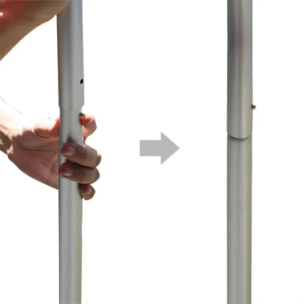 8' Economy Silver Aluminum Display Pole w/ 3' x 5' U.S. Flag