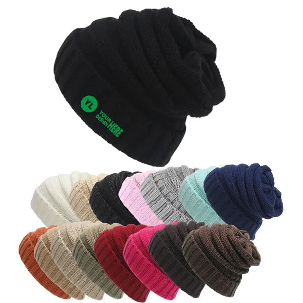 Acrylic Beanie Cozy Versatile Hat Knitted