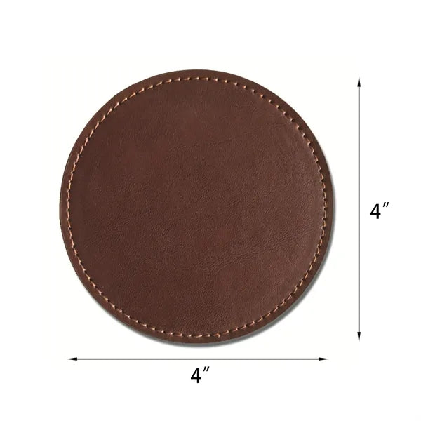 MOQ50 PU Leather Embossed Coaster