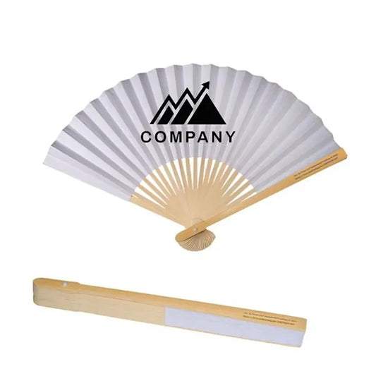 9" Custom Printing DIY Foldable Handheld Bamboo Paper Fan