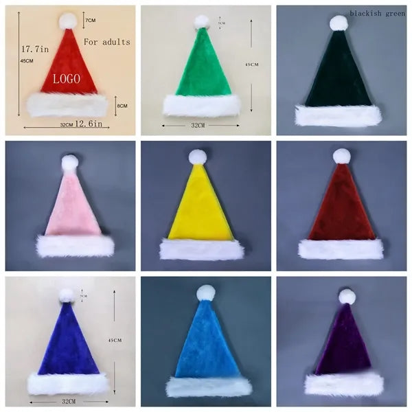 Christmas Santa Hats Long Plush for Adults Kids