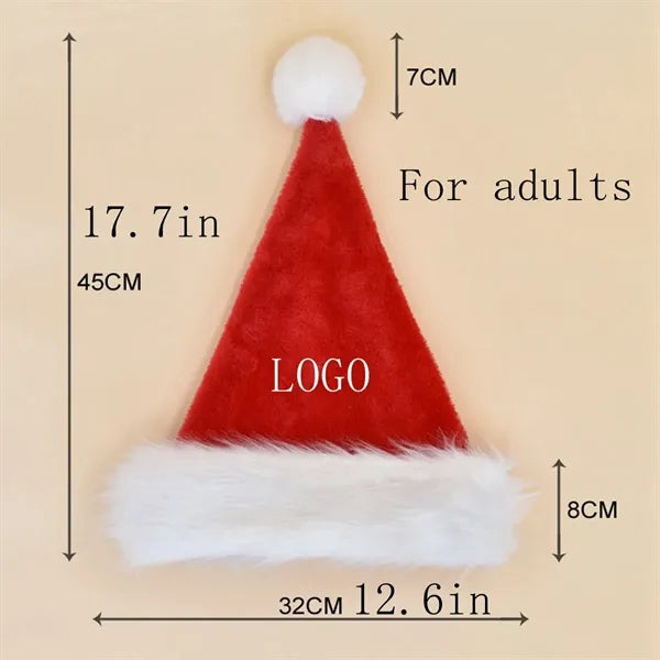 Christmas Santa Hats Long Plush for Adults Kids