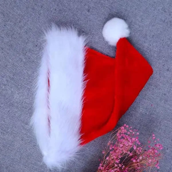 Christmas Santa Hats Long Plush for Adults Kids