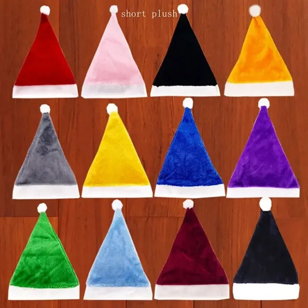 Christmas Santa Hats Long Plush for Adults Kids