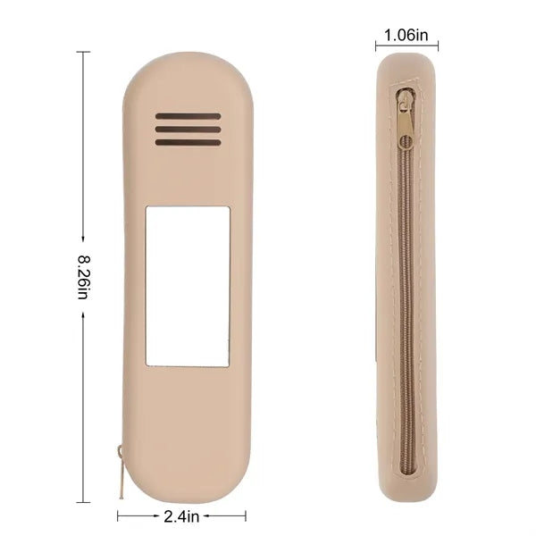 Portable Silicone Makeup Brush Bag w/ Mirror