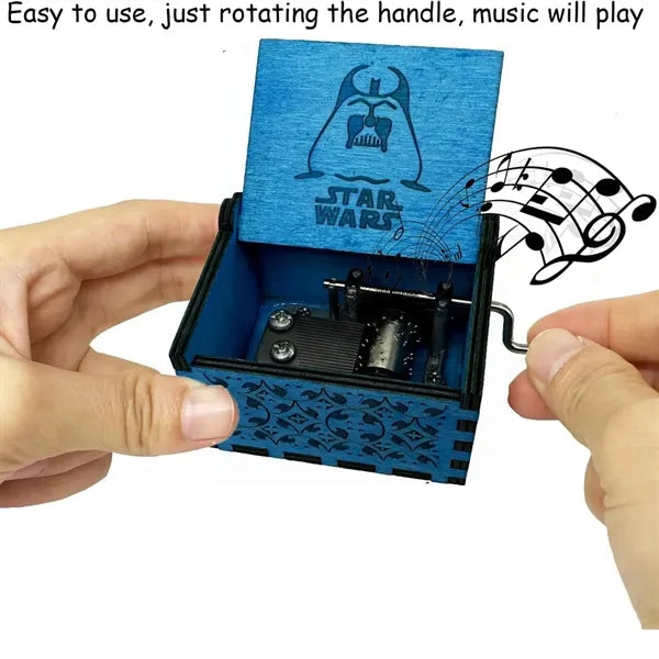 Mini Hand Crank Wooden Music Box Great Gift Customized