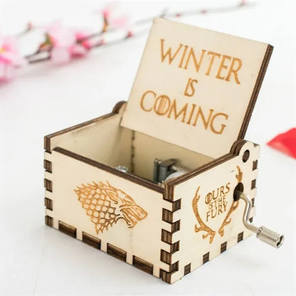 Mini Hand Crank Wooden Music Box Great Gift Customized