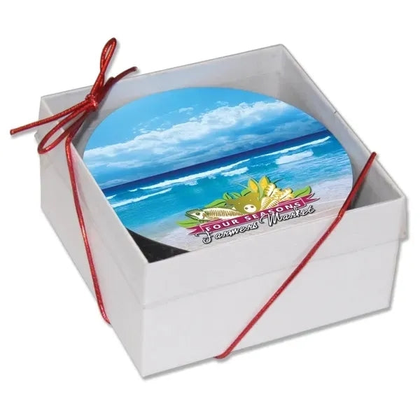 Ultra Vivid Recycled Wood Coaster Set of 2