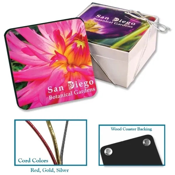Ultra Vivid Recycled Wood Coaster Set of 2
