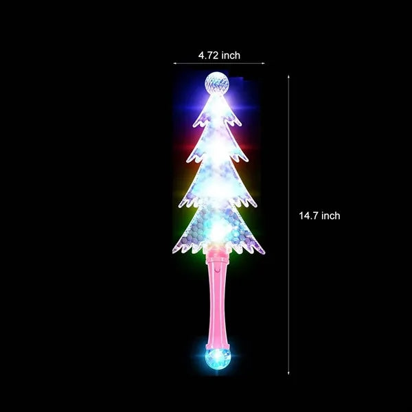 LED Light Up Flashing Toy Christmas Tree Wand For Kids
