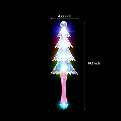 LED Light Up Flashing Toy Christmas Tree Wand For Kids
