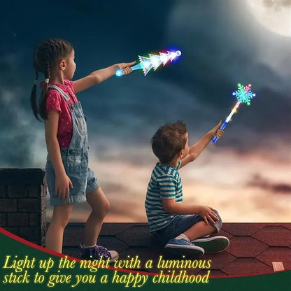 LED Light Up Flashing Toy Christmas Tree Wand For Kids