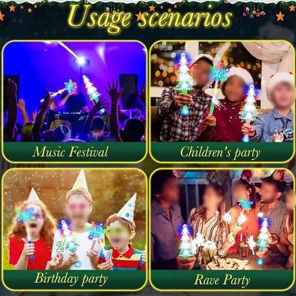 LED Light Up Flashing Toy Christmas Tree Wand For Kids