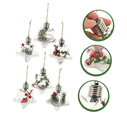 Clear DIY light bulb hanging ornaments LED Christmas ball