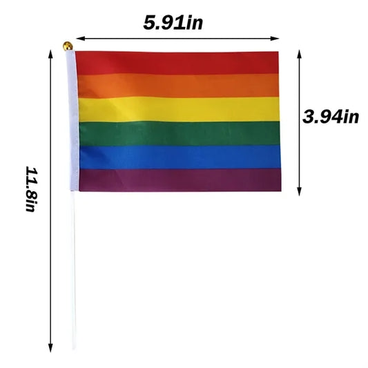 Mini Handheld Rainbow Flag Decoration Event Festival
