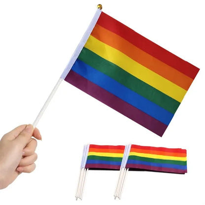 Mini Handheld Rainbow Flag Decoration Event Festival