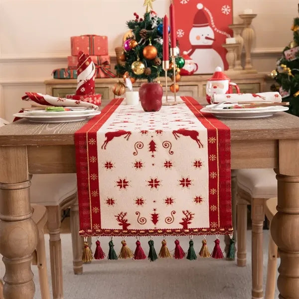 14" x 71" Christmas Patterned Table Runner