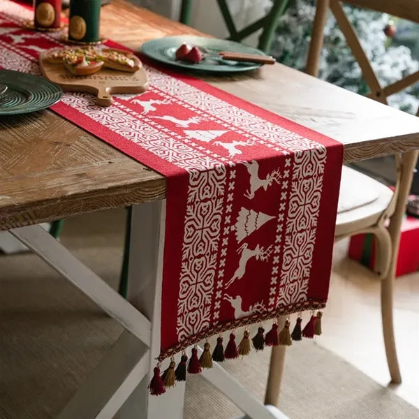 14" x 71" Christmas Patterned Table Runner