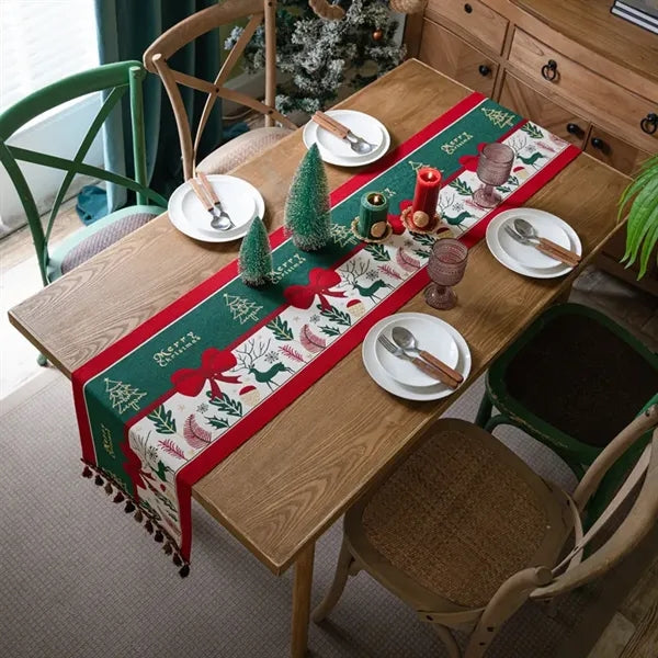 14" x 71" Christmas Patterned Table Runner