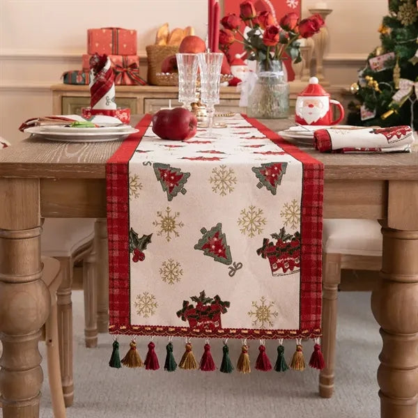 14" x 71" Christmas Patterned Table Runner