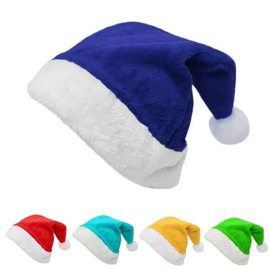 Classic Short Plush Christmas Santa Hat