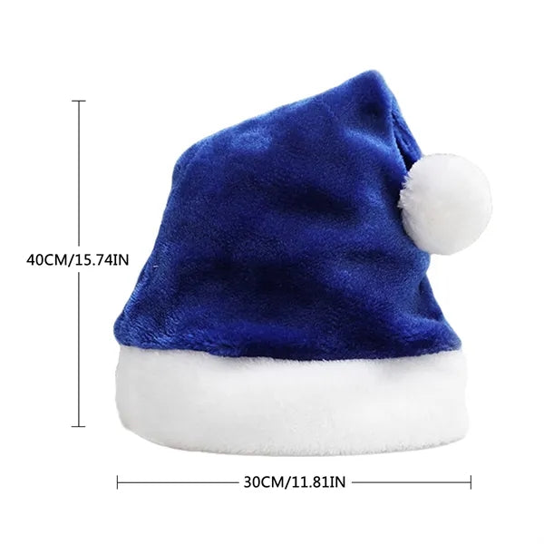 Classic Short Plush Christmas Santa Hat