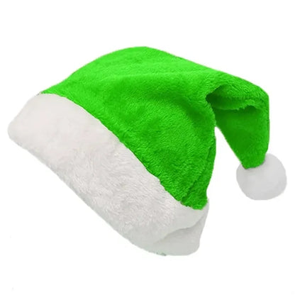Classic Short Plush Christmas Santa Hat