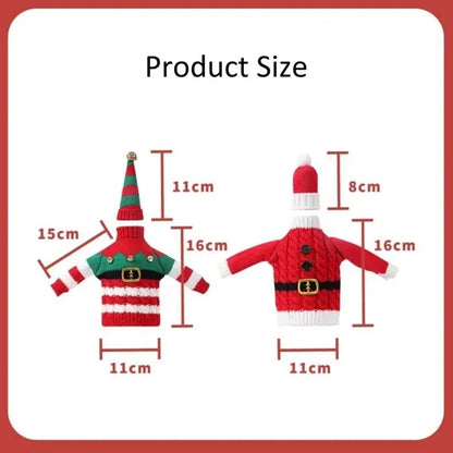 Knitted Christmas Wine Bottle Cover