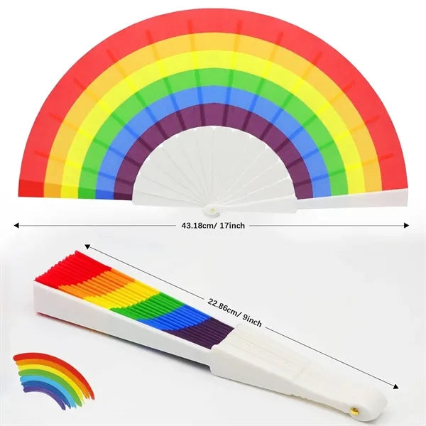 Rainbow Folding Fan